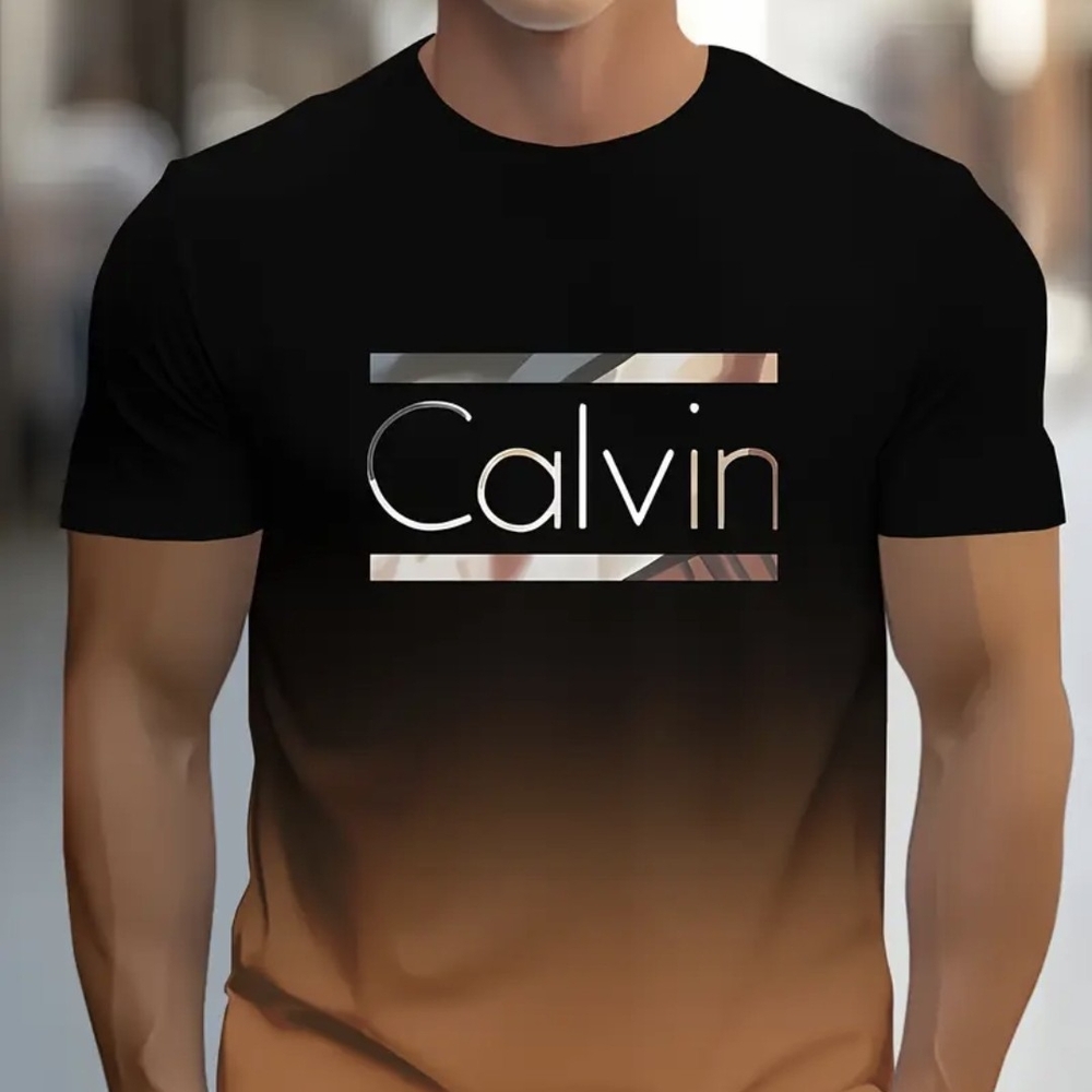 Calvin Klein Collection Black and Brown Gradient Tee